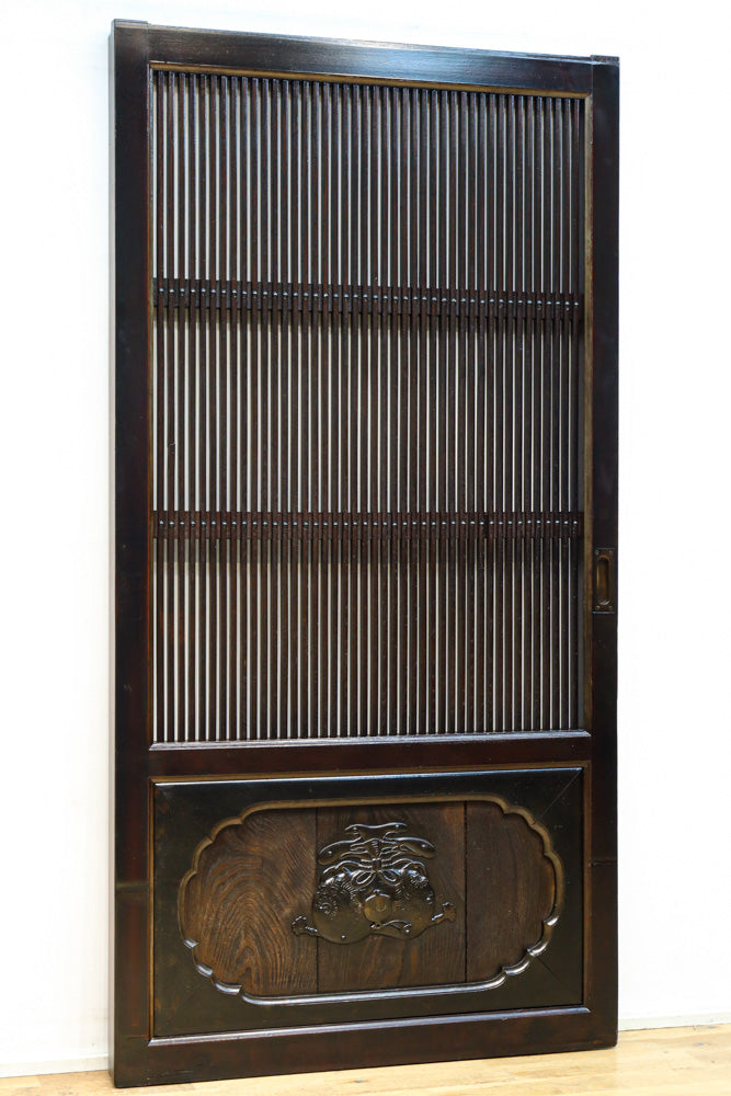 稀少幅923ミリ‼︎艶やかな色彩に巾着金具が見栄えのする格子蔵戸　G2507