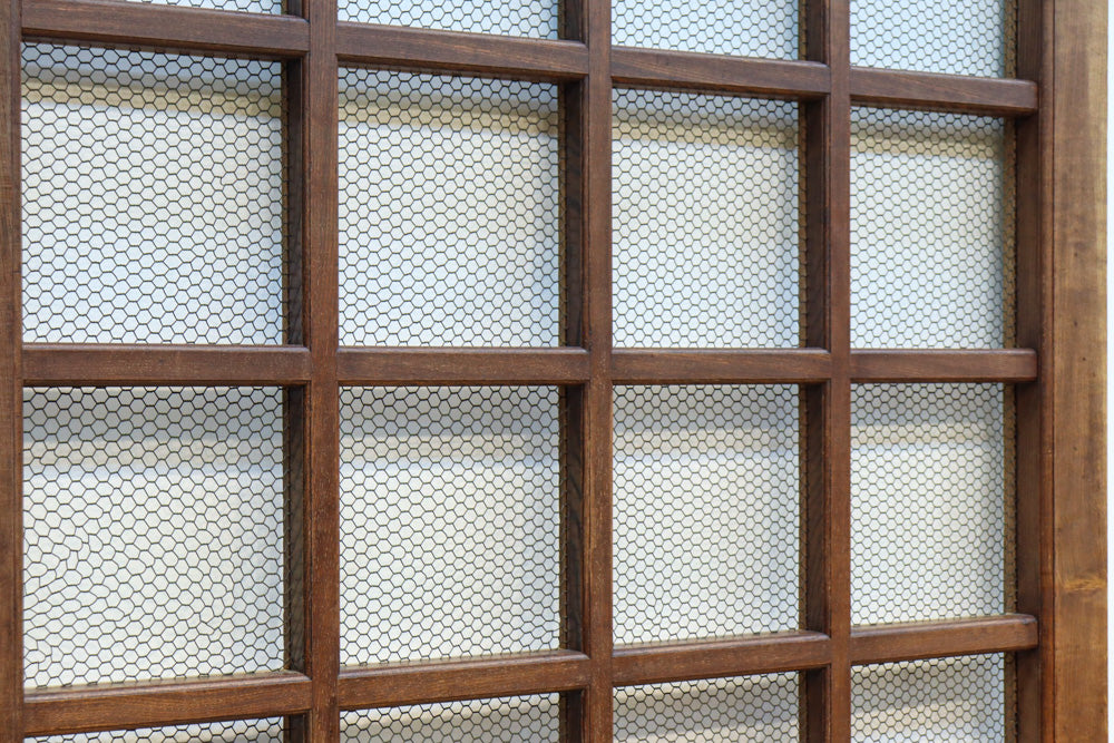 幅1296ミリ　升格子枠で開放感ある総欅越後蔵戸　G2512