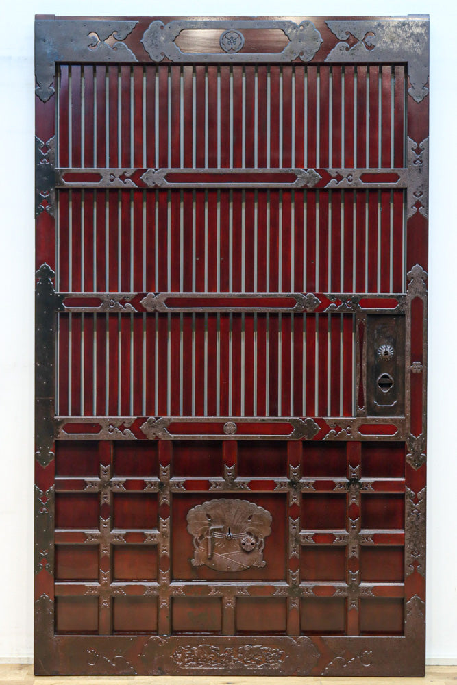 稀少波にうさぎ金具を纏う稀少全面金具能登蔵戸　G2515