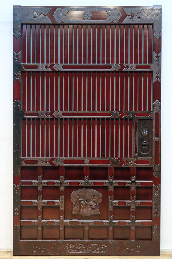 稀少波にうさぎ金具を纏う稀少全面金具能登蔵戸　G2515