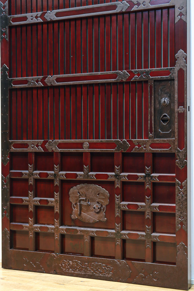 稀少波にうさぎ金具を纏う稀少全面金具能登蔵戸　G2515