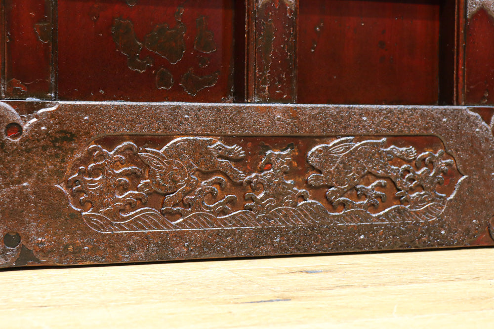 稀少波にうさぎ金具を纏う稀少全面金具能登蔵戸　G2515