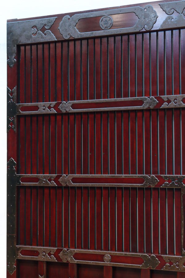 稀少波にうさぎ金具を纏う稀少全面金具能登蔵戸　G2515