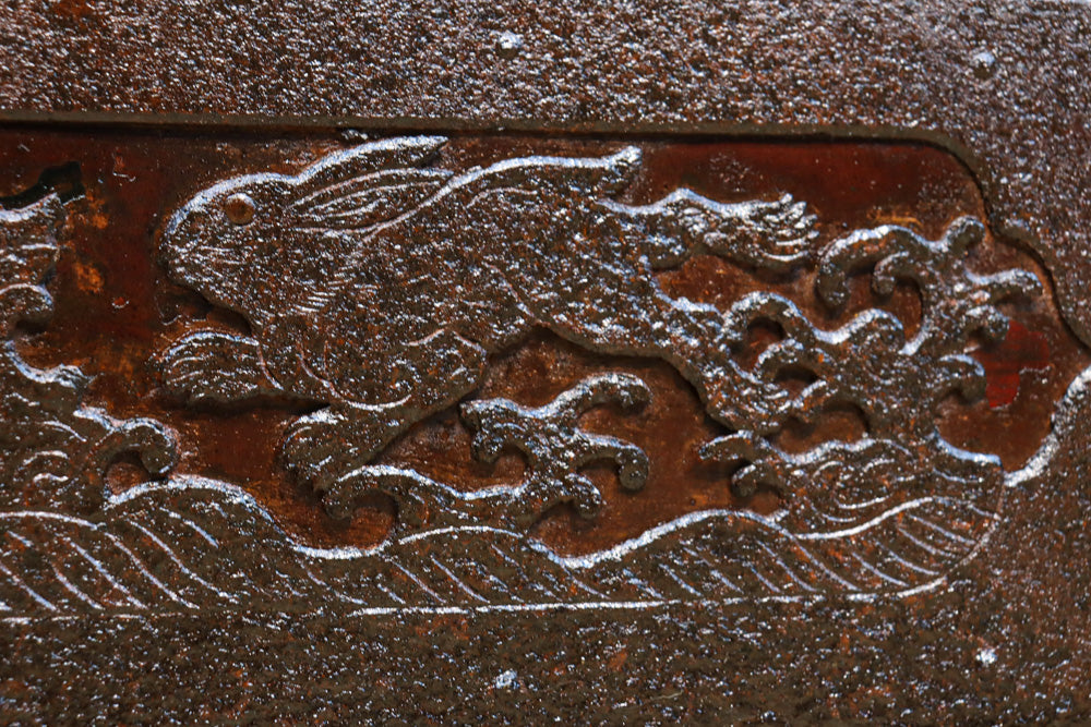 稀少波にうさぎ金具を纏う稀少全面金具能登蔵戸　G2515