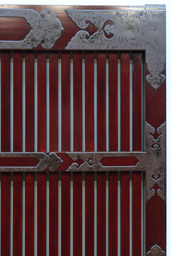 稀少波にうさぎ金具を纏う稀少全面金具能登蔵戸　G2515