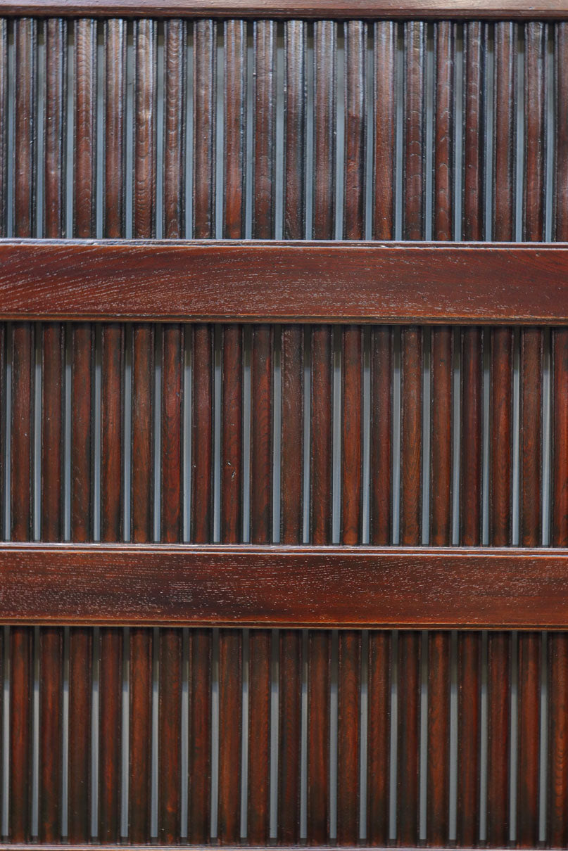 幅1342ミリ　丸面格子づくりの貫録溢れる総欅能登格子蔵戸　G2523