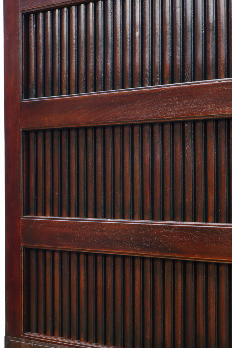 幅1342ミリ　丸面格子づくりの貫録溢れる総欅能登格子蔵戸　G2523