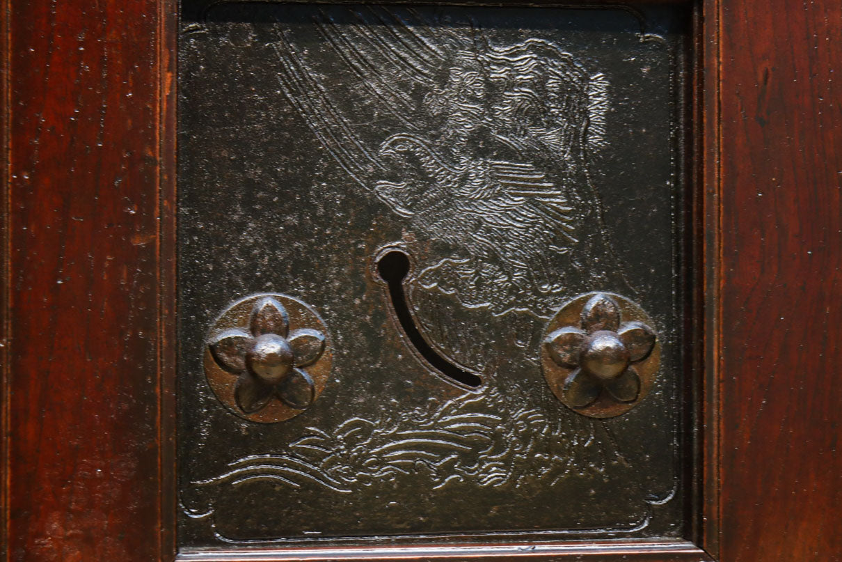 幅1342ミリ　丸面格子づくりの貫録溢れる総欅能登格子蔵戸　G2523