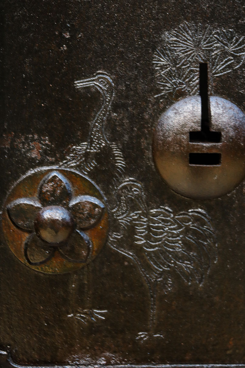 幅1342ミリ　丸面格子づくりの貫録溢れる総欅能登格子蔵戸　G2523