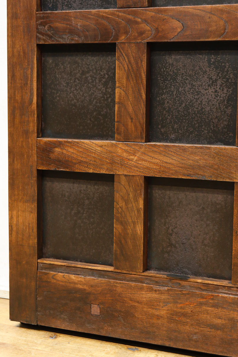 幅1342ミリ　丸面格子づくりの貫録溢れる総欅能登格子蔵戸　G2523