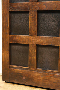 幅1342ミリ　丸面格子づくりの貫録溢れる総欅能登格子蔵戸　G2523