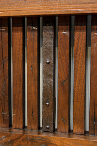 幅1005ミリ、高さ1837ミリ　スリム幅!! 縁起の良い装飾金具と美しい帯鉄格子を纏った格調高い総欅富山格子蔵戸　G2528MT