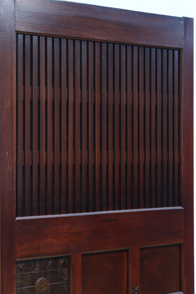 稀少幅960ミリ　スリム幅!! 時代を重ねた風格の気品漂う総けやき金沢格子蔵戸　G2529