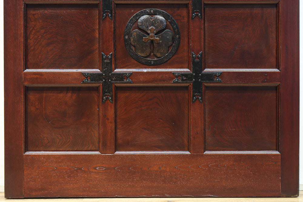 稀少幅960ミリ　スリム幅!! 時代を重ねた風格の気品漂う総けやき金沢格子蔵戸　G2529