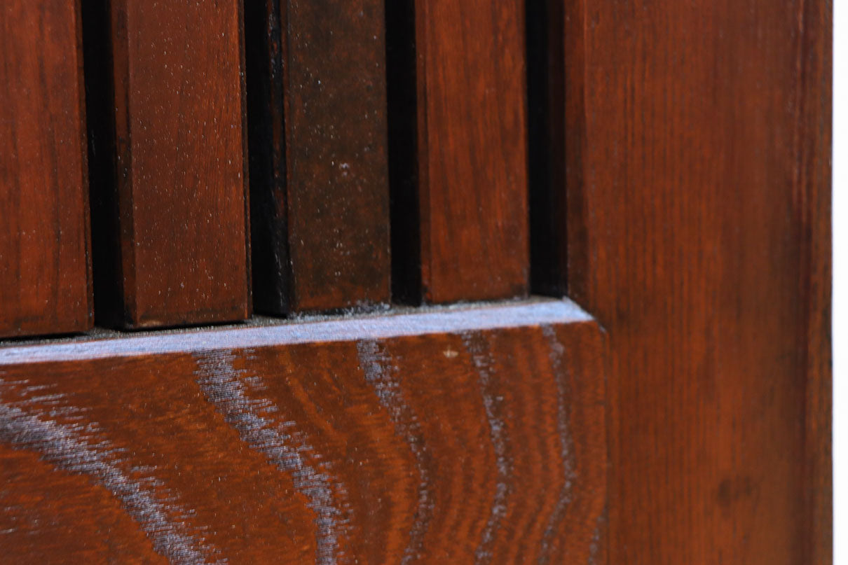 幅1195ミリ　うさぎ金具の可愛らしい表情に心和む気品ある大珍品総欅富山蔵戸　G2530