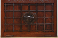 幅1195ミリ　うさぎ金具の可愛らしい表情に心和む気品ある大珍品総欅富山蔵戸　G2530