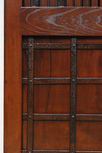 幅1195ミリ　うさぎ金具の可愛らしい表情に心和む気品ある大珍品総欅富山蔵戸　G2530