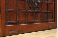 幅1195ミリ　うさぎ金具の可愛らしい表情に心和む気品ある大珍品総欅富山蔵戸　G2530