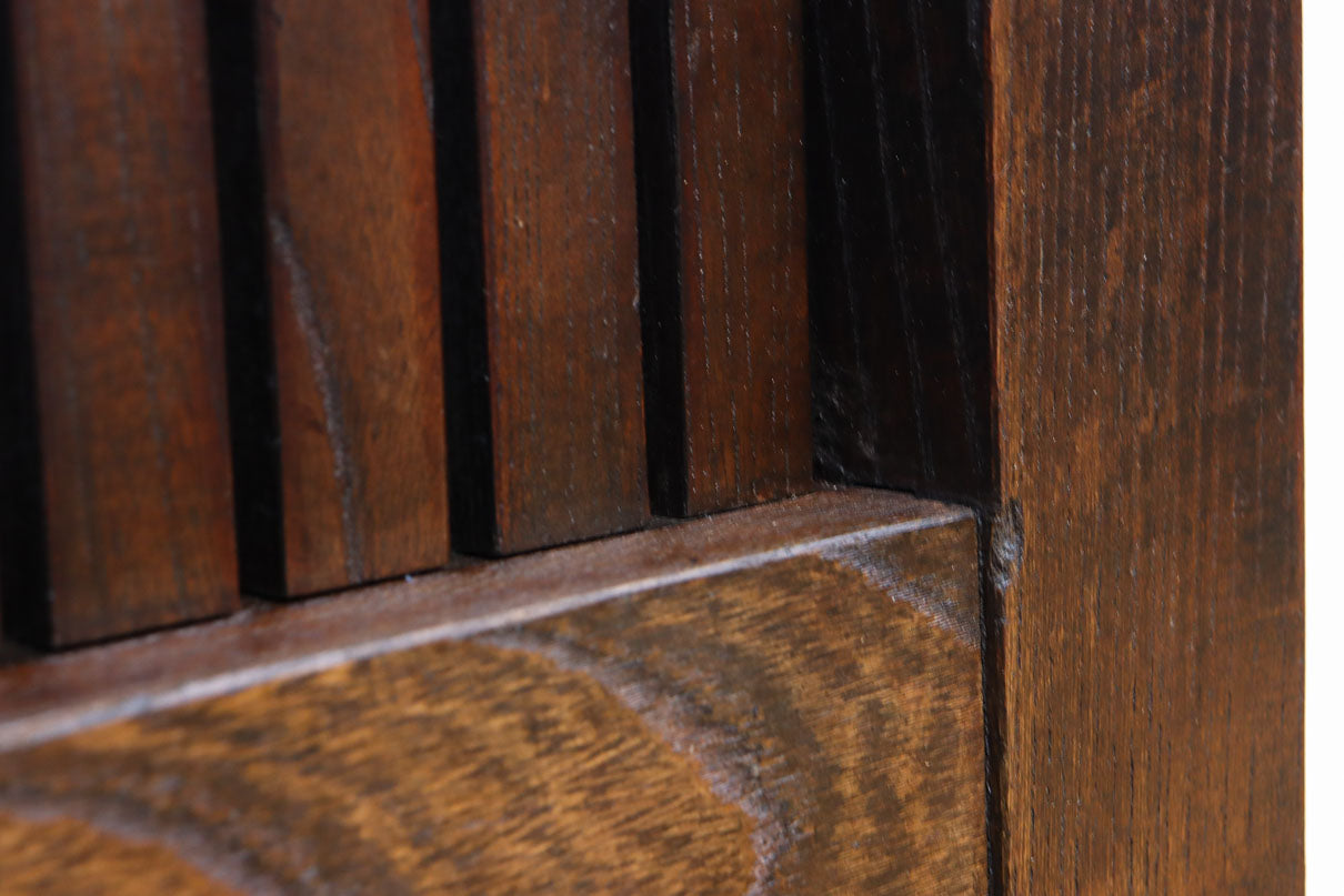 幅1195ミリ　うさぎ金具の可愛らしい表情に心和む気品ある大珍品総欅富山蔵戸　G2530