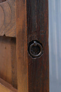 幅1195ミリ　うさぎ金具の可愛らしい表情に心和む気品ある大珍品総欅富山蔵戸　G2530