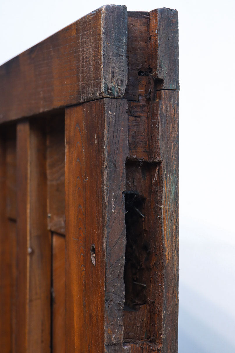 幅1195ミリ　うさぎ金具の可愛らしい表情に心和む気品ある大珍品総欅富山蔵戸　G2530