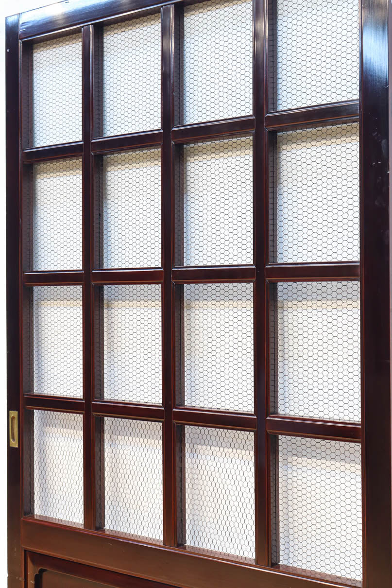 幅1050ミリ　開放感ある升格子の網入り越後蔵戸　G2532