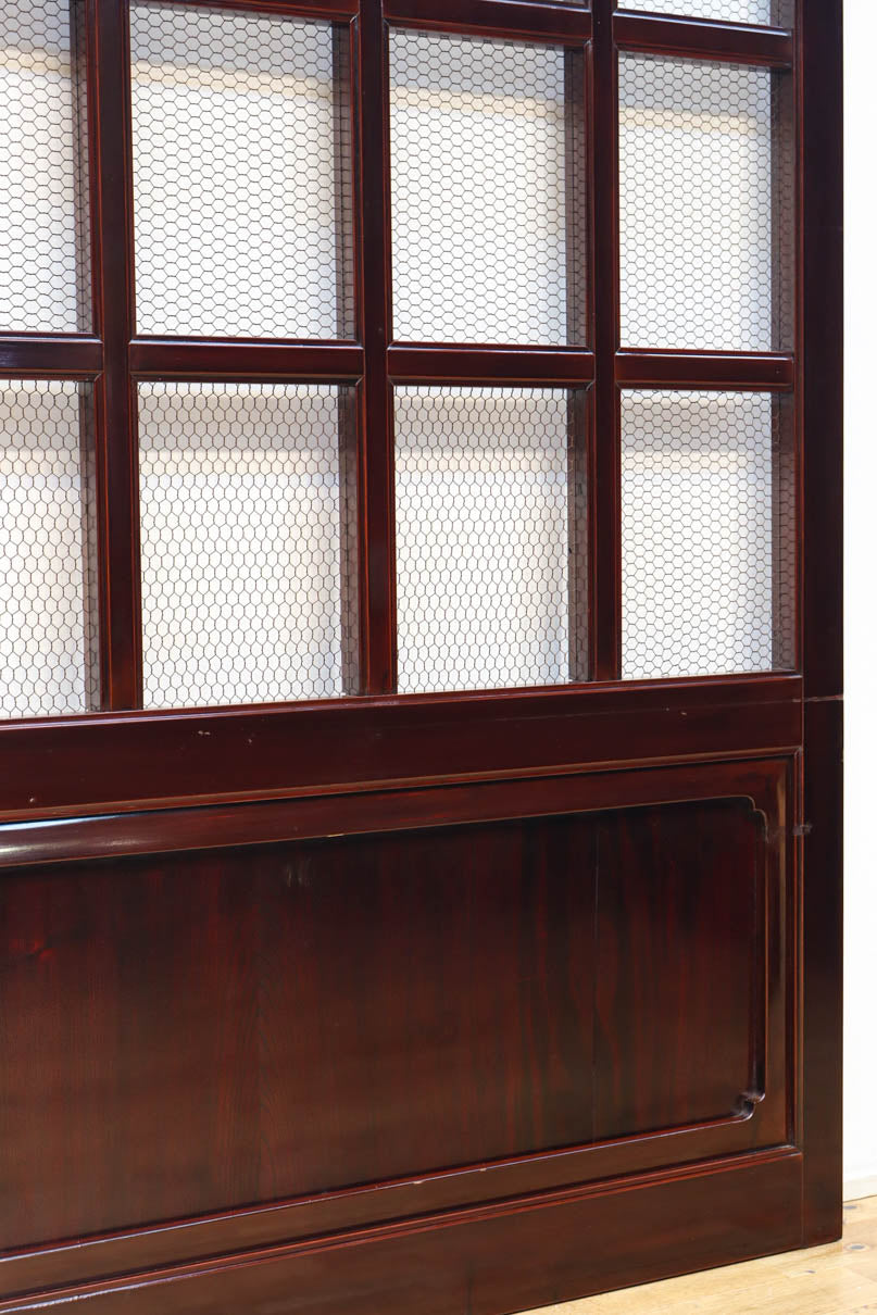 幅1050ミリ　開放感ある升格子の網入り越後蔵戸　G2532