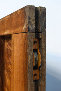 幅1155ミリ!! 上質なけやき材の質感が引き立つ迫力の杢目使いの総欅富山蔵戸　G2537