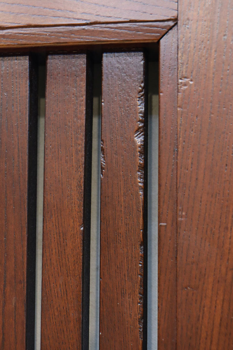 幅900ミリ　スリム幅!! 上品な漆の艶色に装飾金具が華を添える総欅格子蔵戸　G2548