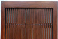 幅900ミリ　スリム幅!! 上品な漆の艶色に装飾金具が華を添える総欅格子蔵戸　G2548