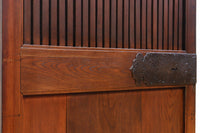 幅900ミリ　スリム幅!! 上品な漆の艶色に装飾金具が華を添える総欅格子蔵戸　G2548