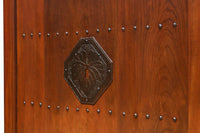 幅900ミリ　スリム幅!! 上品な漆の艶色に装飾金具が華を添える総欅格子蔵戸　G2548