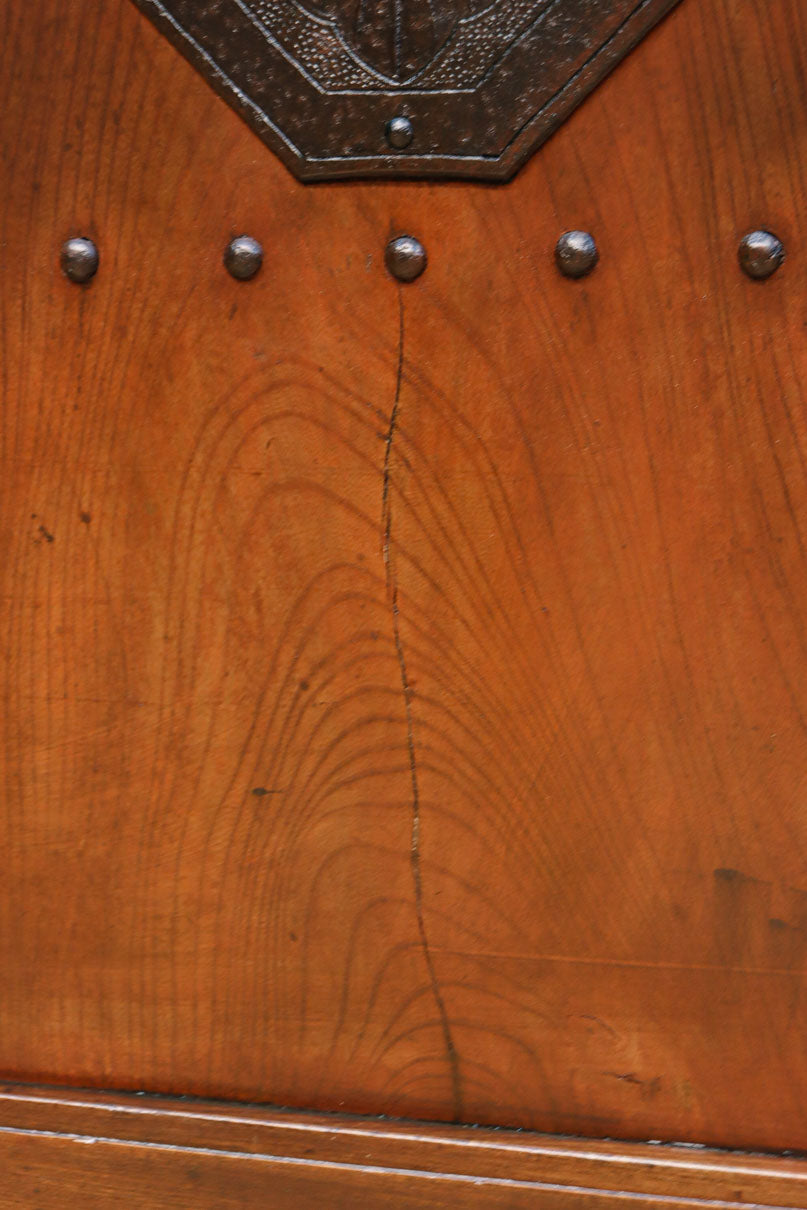 幅900ミリ　スリム幅!! 上品な漆の艶色に装飾金具が華を添える総欅格子蔵戸　G2548