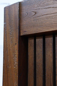 幅900ミリ　スリム幅!! 上品な漆の艶色に装飾金具が華を添える総欅格子蔵戸　G2548