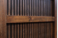 幅900ミリ　スリム幅!! 上品な漆の艶色に装飾金具が華を添える総欅格子蔵戸　G2548