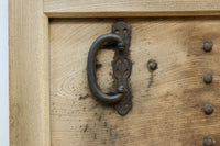 幅850ミリ　稀少幅!! 古色が加わった風合い豊かな木地色の総欅格子蔵戸　G2550