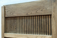 幅850ミリ　稀少幅!! 古色が加わった風合い豊かな木地色の総欅格子蔵戸　G2550