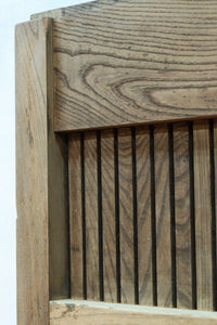 幅850ミリ　稀少幅!! 古色が加わった風合い豊かな木地色の総欅格子蔵戸　G2550