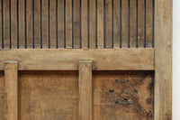 幅850ミリ　稀少幅!! 古色が加わった風合い豊かな木地色の総欅格子蔵戸　G2550