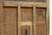 幅850ミリ　稀少幅!! 古色が加わった風合い豊かな木地色の総欅格子蔵戸　G2550