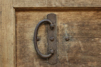 幅1218ミリ　穏やかな木地色の枯れ具合が味わい深い総欅格子蔵戸　G2552