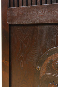 幅918ミリ　桐模様金具で雅な面持ち溢れる平格子蔵戸　G2554