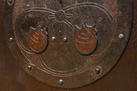 幅918ミリ　桐模様金具で雅な面持ち溢れる平格子蔵戸　G2554