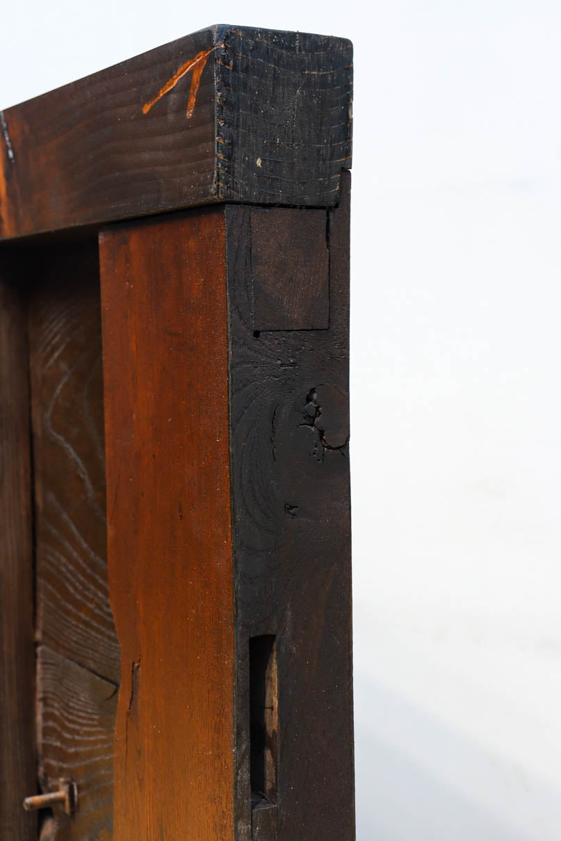 幅918ミリ　桐模様金具で雅な面持ち溢れる平格子蔵戸　G2554