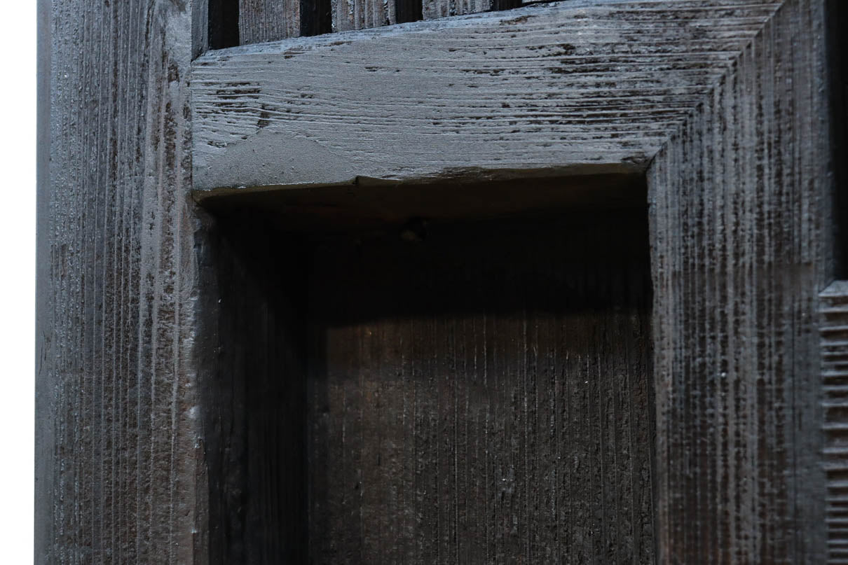 幅1253ミリ　升格子作りの腰板で時代の趣き溢れる蔵戸　G2556