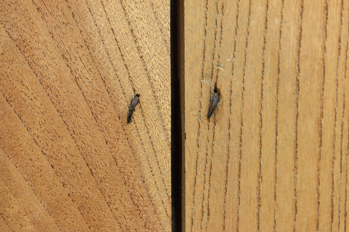 幅1140ミリ　赤みを帯びた上質な艶色に帯鉄装飾が華を添える格子蔵戸　G2597