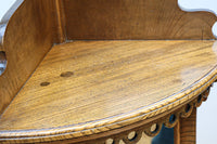 珍品!! 優美な杢目を魅せる優雅な佇まいのコーナー用飾り棚　BB3280