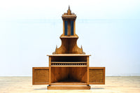 珍品!! 優美な杢目を魅せる優雅な佇まいのコーナー用飾り棚　BB3280