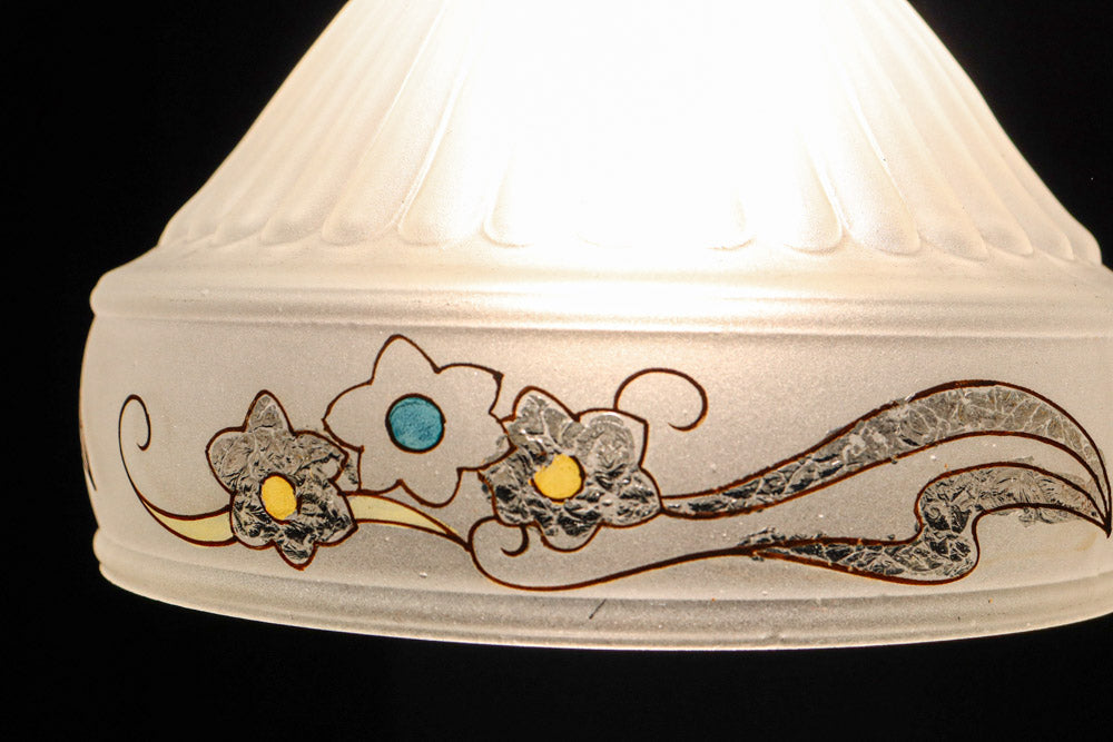 レトロで温かみのある花柄の電笠　DF1051　在庫2灯