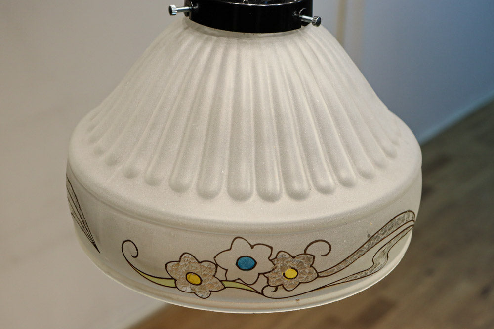 レトロで温かみのある花柄の電笠　DF1051　在庫2灯